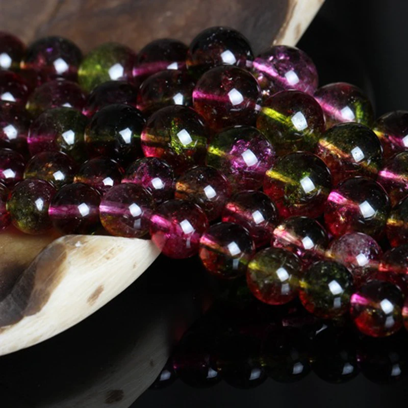 Tourmaline Crystals Beads Crystal High Quality Natural Stone Round Loose Ball 6/8/10/12MM Bracelet DIY | Украшения и аксессуары