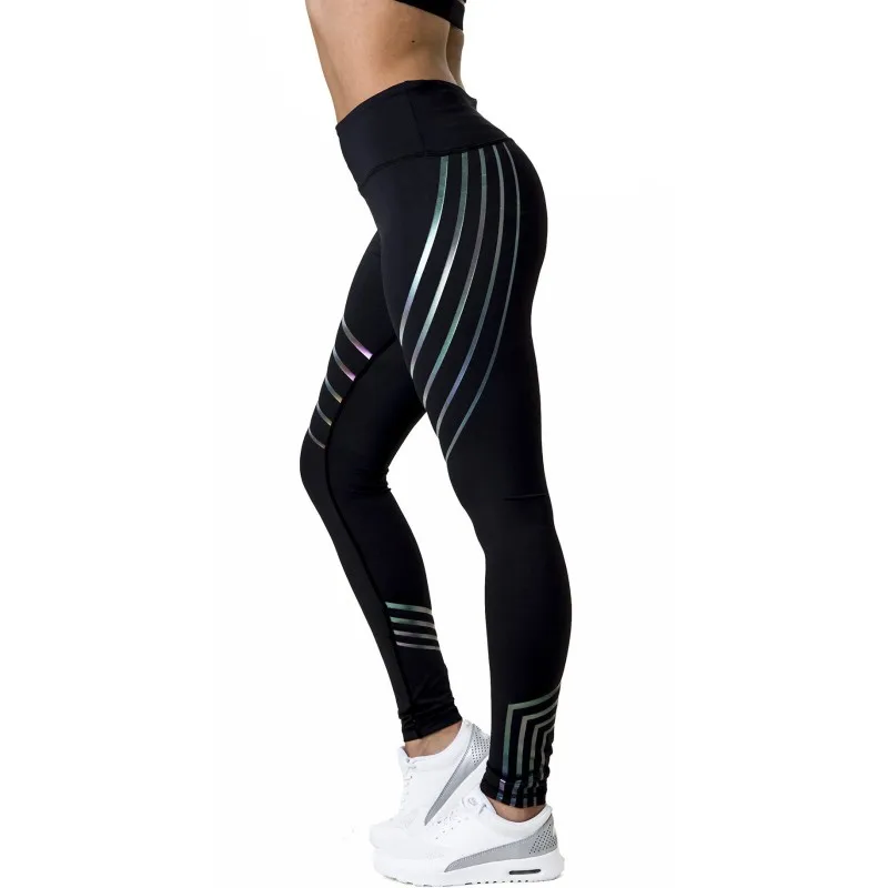 Новинка флуоресцентные леггинсы с цифровой печатью высокая талия женские