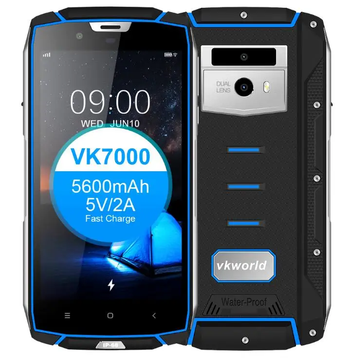 Корабль из RU VKworld VK7000 4G LTE IP68 Водонепроницаемый 5 2 &quotMTK6750T Восьмиядерный Face ID 4 GB + 64