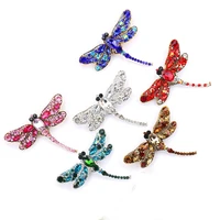 100pcslot wholesale sparkly rhinestone crystal dragonfly brooch pin jewelry decoration for giftparty