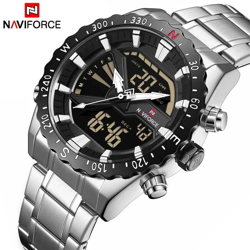 NAVIFORCE мужские часы Спортивные Хронограф военные кварцевые Аналоговые