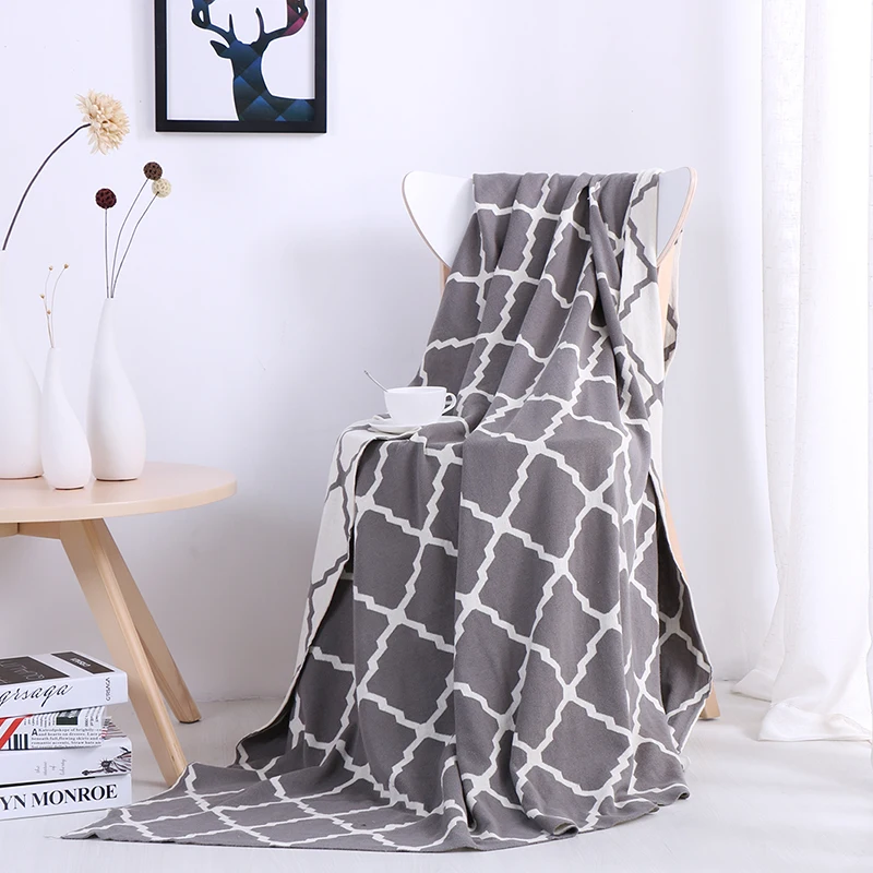 3 вида цветов доступны серый + белый полосатый узор плед хлопок теплые одеяла