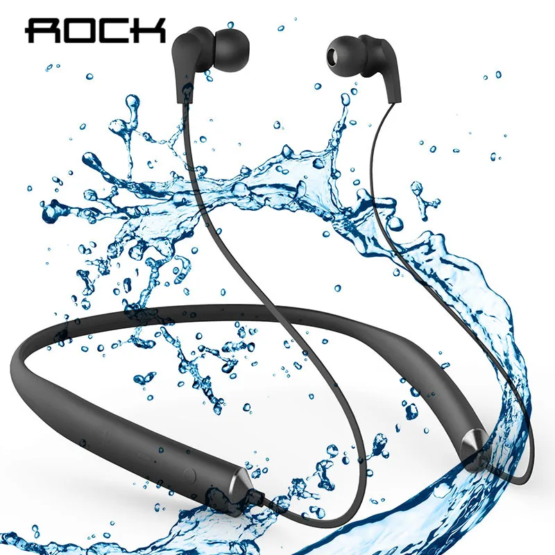 ROCK шейным Bluetooth наушники Беспроводные спортивные гарнитуры для iPhone samsung Xiaomi с микрофоном Водонепроницаемый IPX7 вкладыши