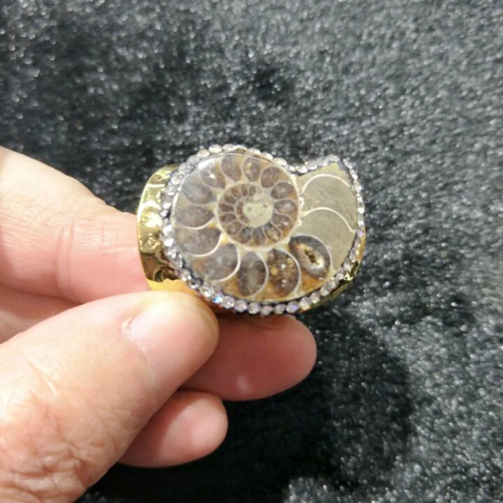 Милые улитки с узором золотые металлические открытые кольца унисекс