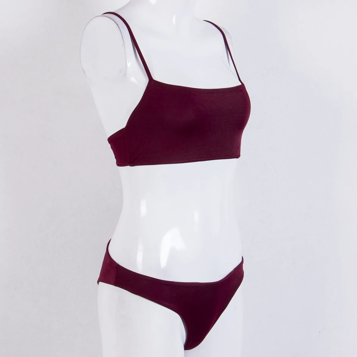 Сексуальные женские комплекты бикини, одноцветные, пуш-ап, без подкладки, бюстгальтер, топы, средняя талия, стринги, низ, купальники, пляжная одежда, купальник, набор