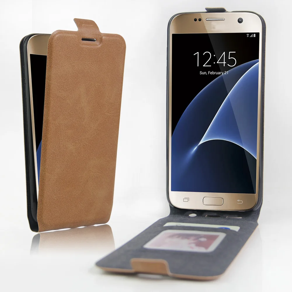 Мобильный Телефонные Чехлы для Galaxy S7 случае раскладушка флип PU покрытие края