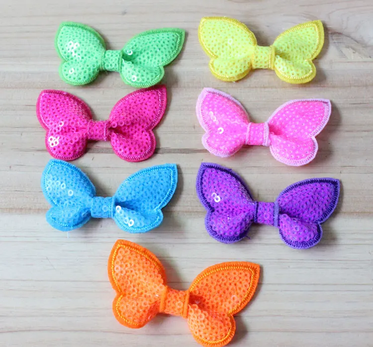 120 шт./лот Whoslae Мини Бабочка Блестящий бант аппликация банты|bow bow|sequin bowsbutterfly sequin |