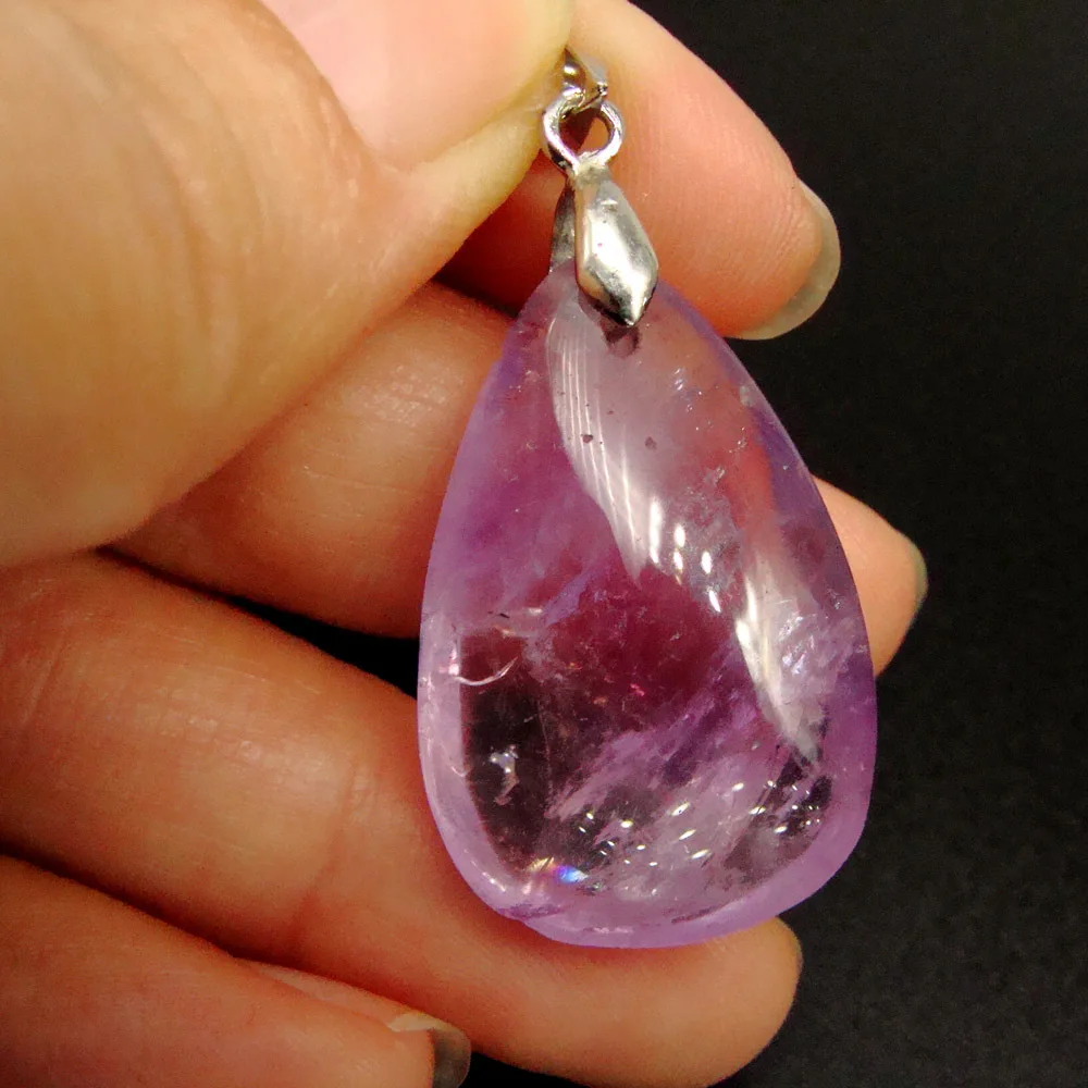 Женское ожерелье из серебра 925 пробы с подвеской в виде аметиста|fine jewelry|necklace crystal