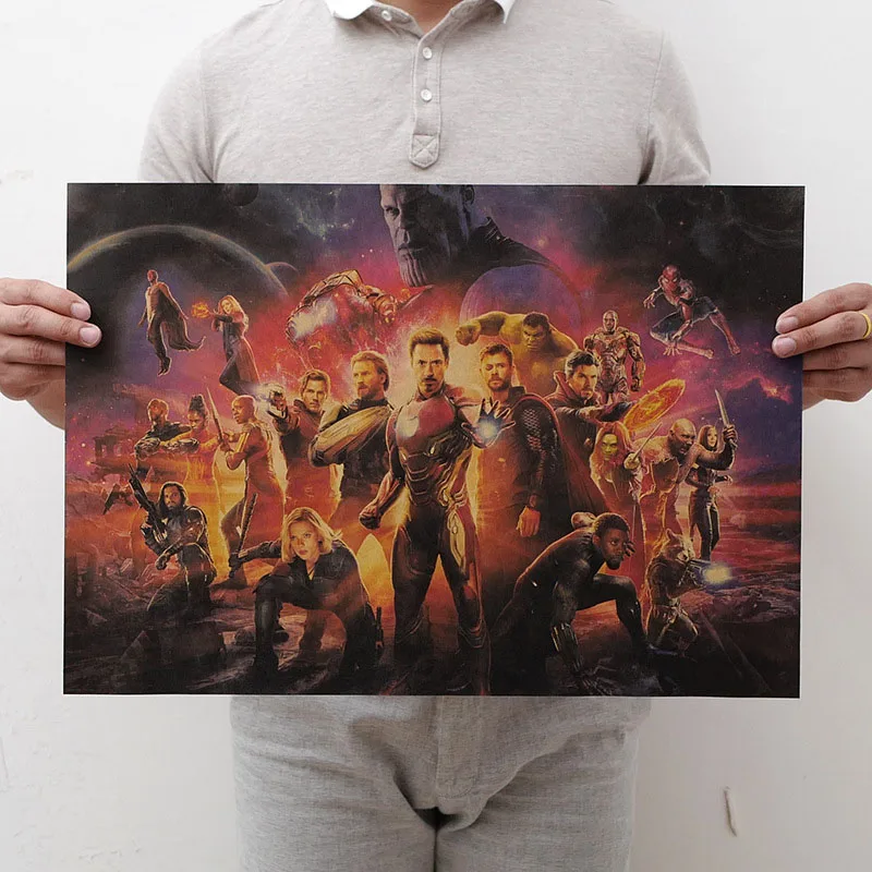 H09 Mling 51,5x36 см фильм серия Marvel плакат Мстители ретро постер наклейки на стену для Гостиная украшение дома - Цвет: H09
