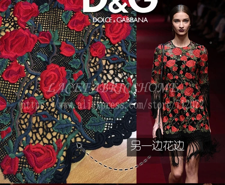 

La Belleza New fashion show dress SUPER hight quality mixed color embroidered lace fabric fabric 49'' width 1 yard