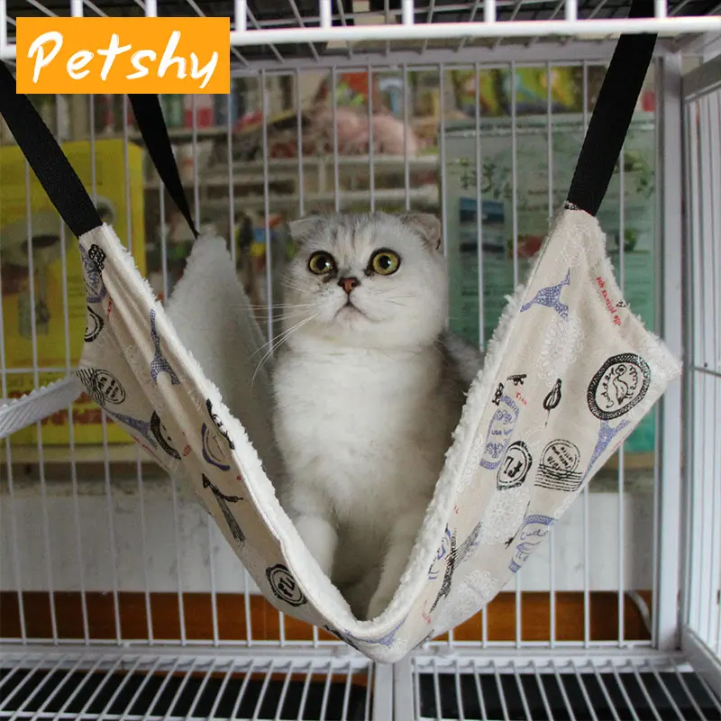 Petshy 6 Цвета теплый висящий кошачий кровать коврик мягкий гамак зимний питомец
