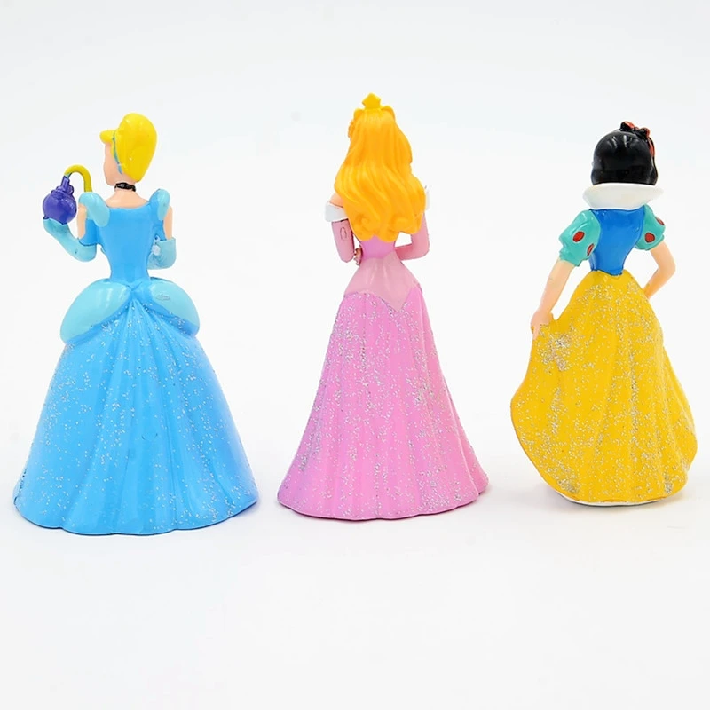 Disney 6pcs/set 8cm Cute Cartoon Princess Mermaid Snow White PVC Action Figures Collection Model Toys Dolls Best Gifts For Kids | Игрушки и