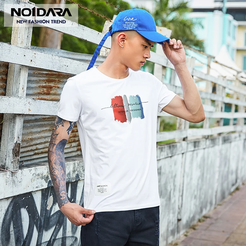№ 1 дара летняя футболка Для мужчин Повседневное Slim Fit О образным вырезом Модные