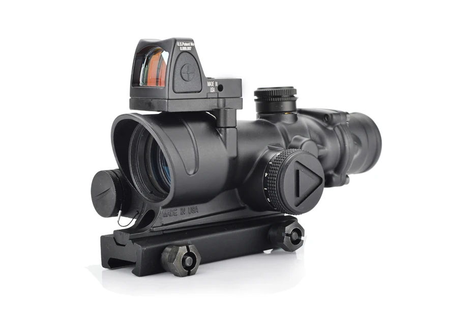 Тактический ACOG 4x32 красный прибор ночного видения для освещения прицельная сетка для прицела с рефлекторной регулируемой мин красной точки зрения для страйкбола охоты