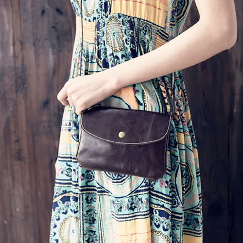 Оригинальная Женская мини сумка Genine из коровьей кожи маленький мобильный