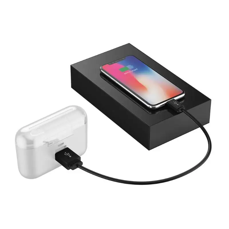 Q26 single ear headset true wireless Bluetooth earbuds 1500mAh charger shell 5.0 automatic boot / shutdown paired small body | Электроника