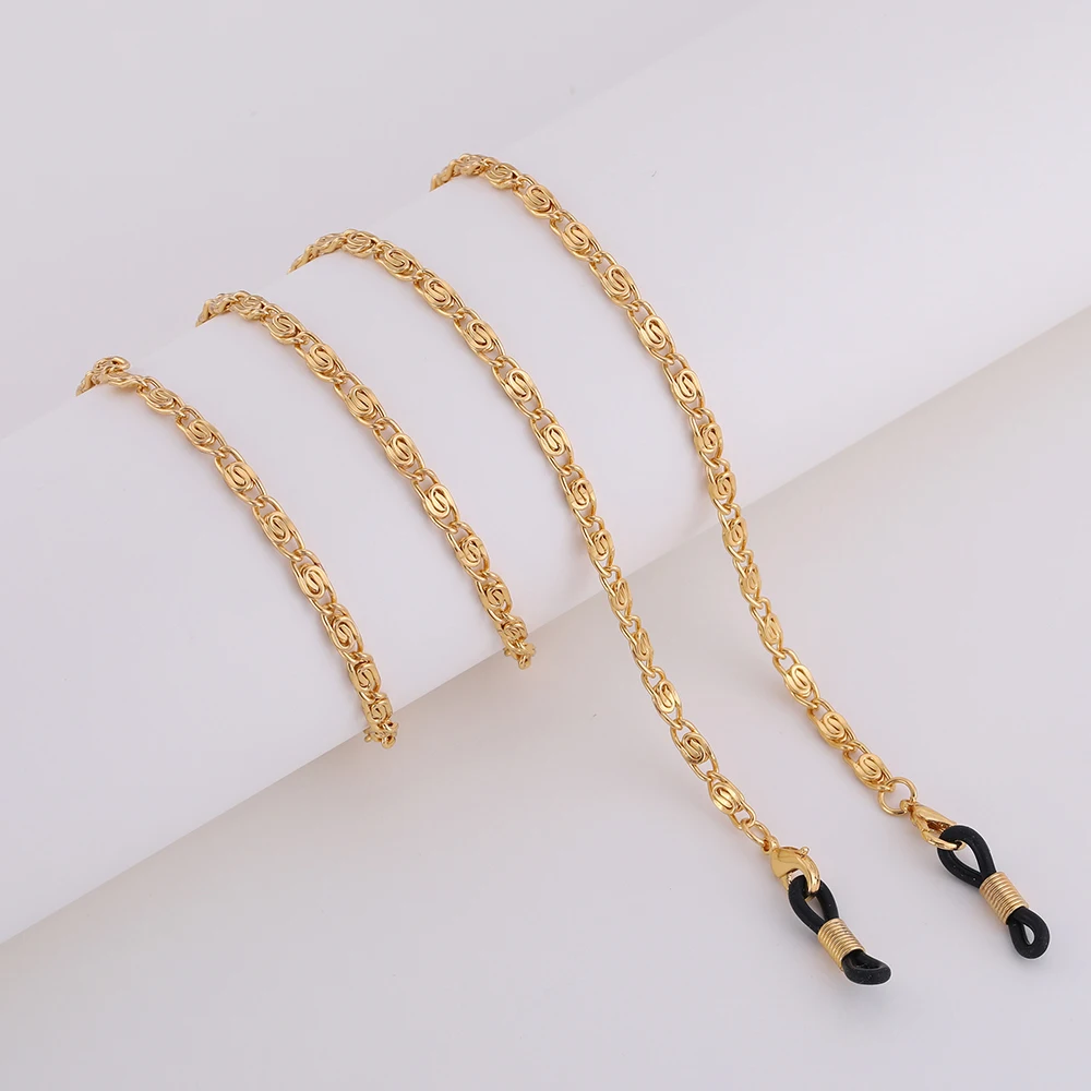 gold-B FIshhook 76 см солнцезащитные очки ремешок ожерелье очки металлическая цепочка шнур держатель для очков для чтения модные аксессуары - Окраска металла: gold-B