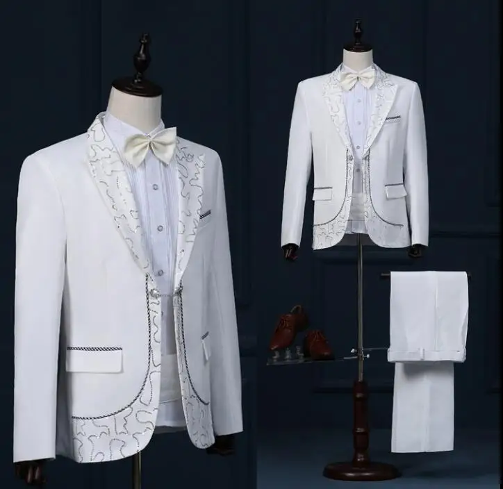 Пайетка сценическая одежда для мужчин костюм с брюками 2020 мужские свадебные