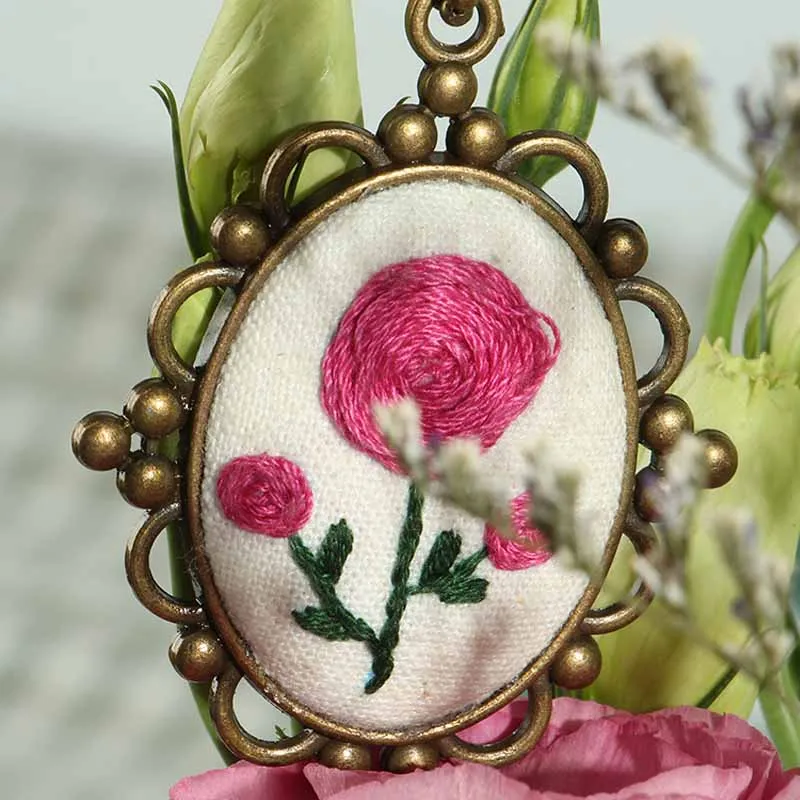 Necklace Earring Embroidery Kits Needlework Flower DIY Cross Stitch Sets with Hoop Handmade Swing Craft Creative Gift Unfinished | Дом и сад