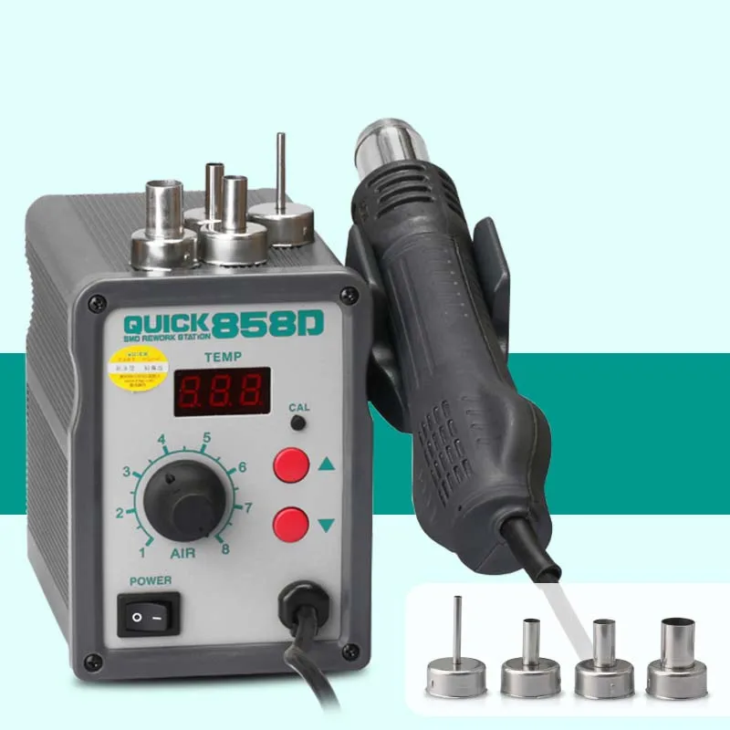 Оригинальный пистолет горячего воздуха Quick 858 858D ESD паяльная станция