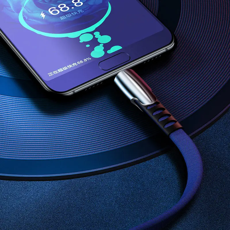 Синий IHaitun 5A Тип usb C кабель для huawei Коврики 20 P20 Honor 10 Xiaomi Redmi Note 7 Pro Кабель Зарядное устройство Шнур быстрый 3,1 телефонный провод - Цвет: Синий
