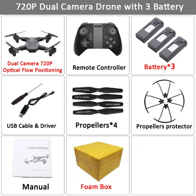 720P 3B FB WiFi FPV RC Дрон 4K камера оптический поток 720P двойная камера RC Квадрокоптер складной селфи Дрон Visuo XS816 VS XS809S SG106 - Цвет: 720P 3B FB