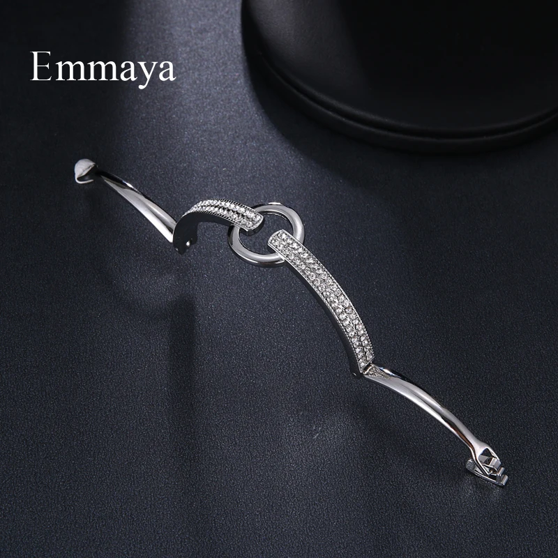 Модные эффектные золотистые браслеты Emmaya для женщин модные с фианитами и