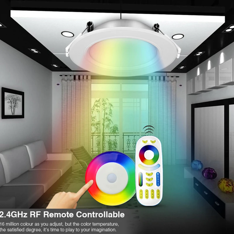Milight FUT068 AC86-265V 6 Вт RGB + CCT светодиодный светильник с регулируемой яркостью 2 4G умная
