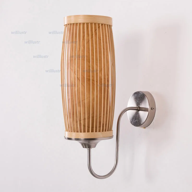 買取 クリエイティブ竹壁ランプ東南アジアスタイルの木製燭台通路廊下茶屋バー玄関ベッドサイド手作りランタン照明