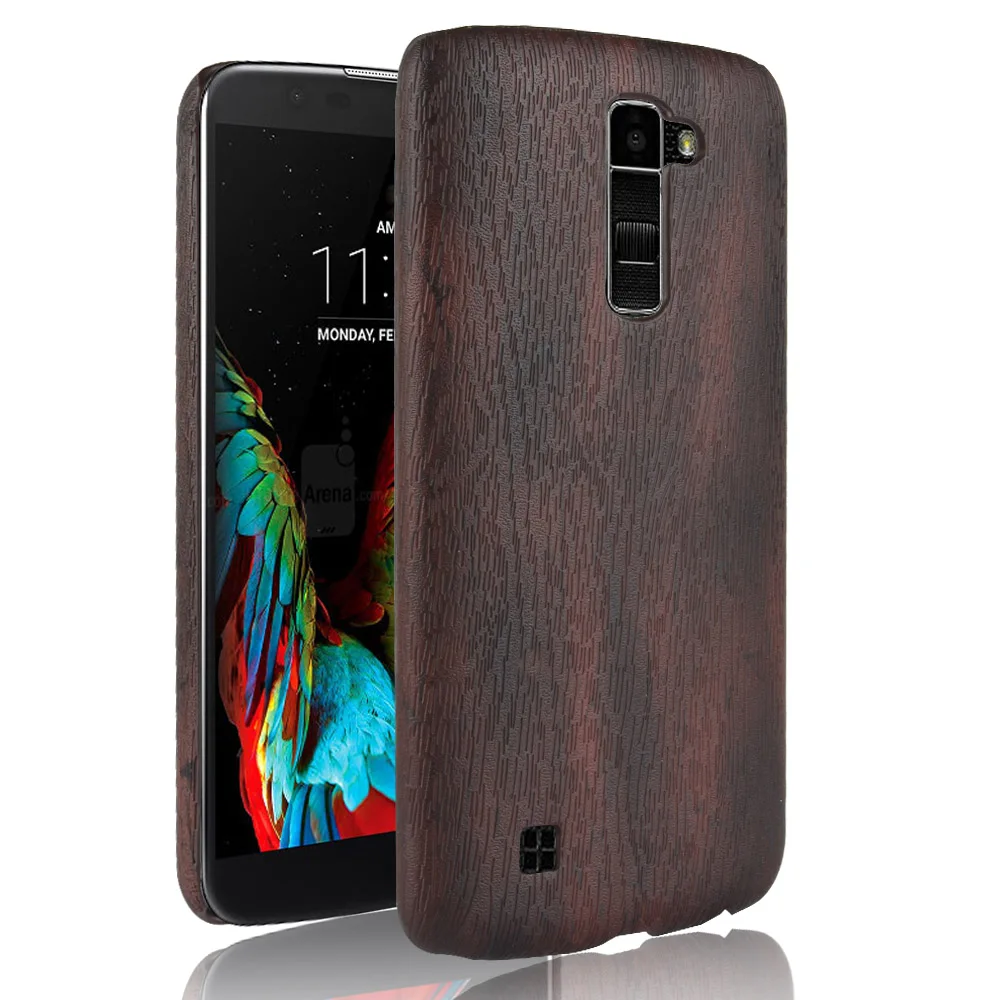 For LG K10 M2 K420N K430 K430ds Case Hard PC+PU Leather Retro wood grain Phone G10 Cover Luxury Wood for |