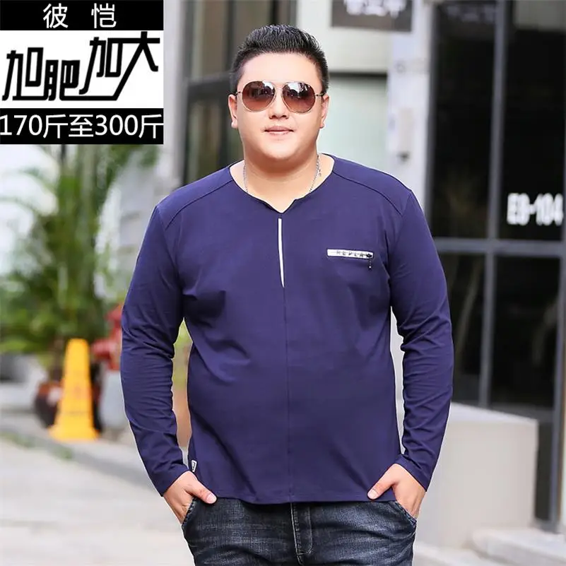 Большой размер 10XL 8XL 6XL 2018 Новая Осенняя мужская футболка с длинным рукавом