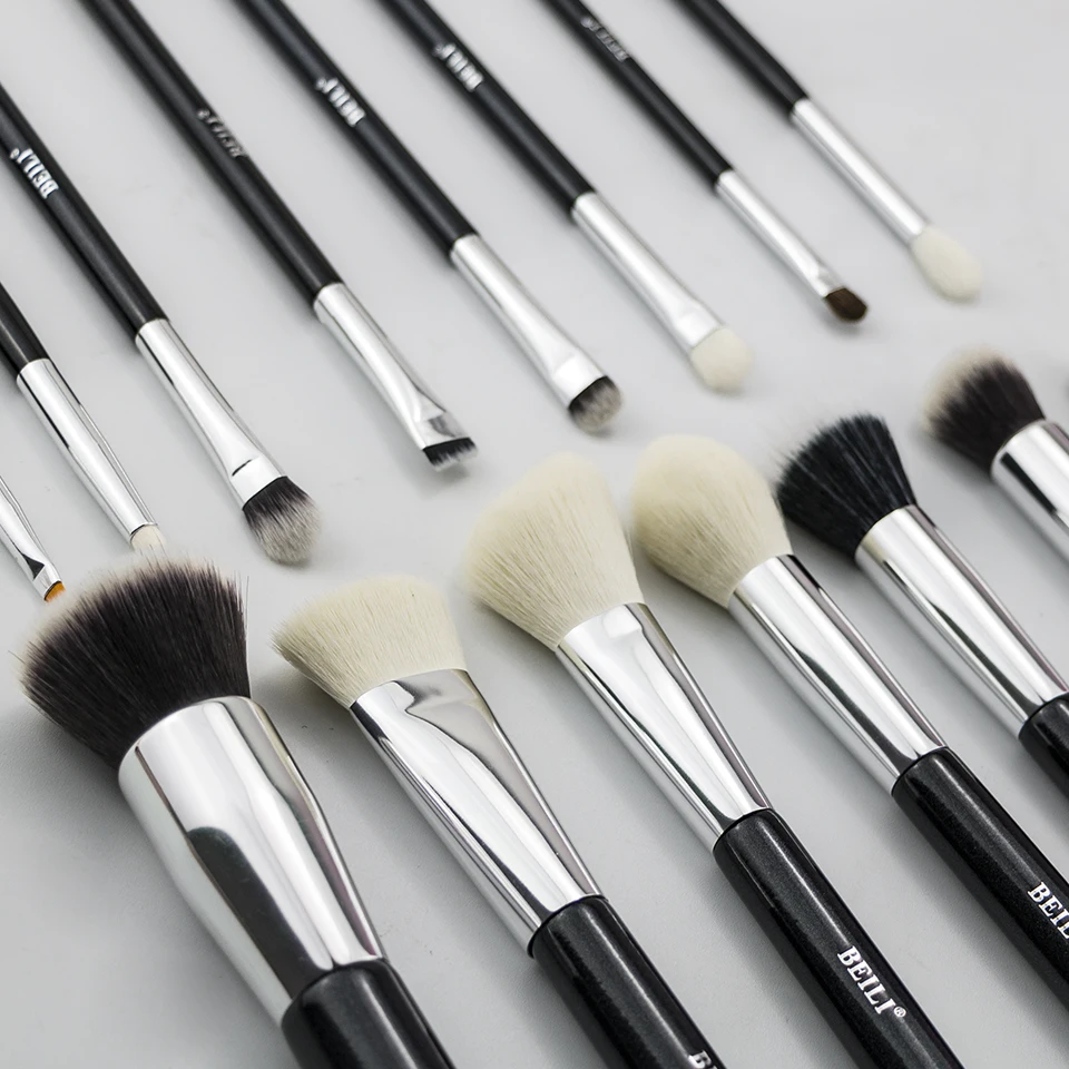 BEILI премиум натуральные профессиональные черные кисти для макияжа козьего