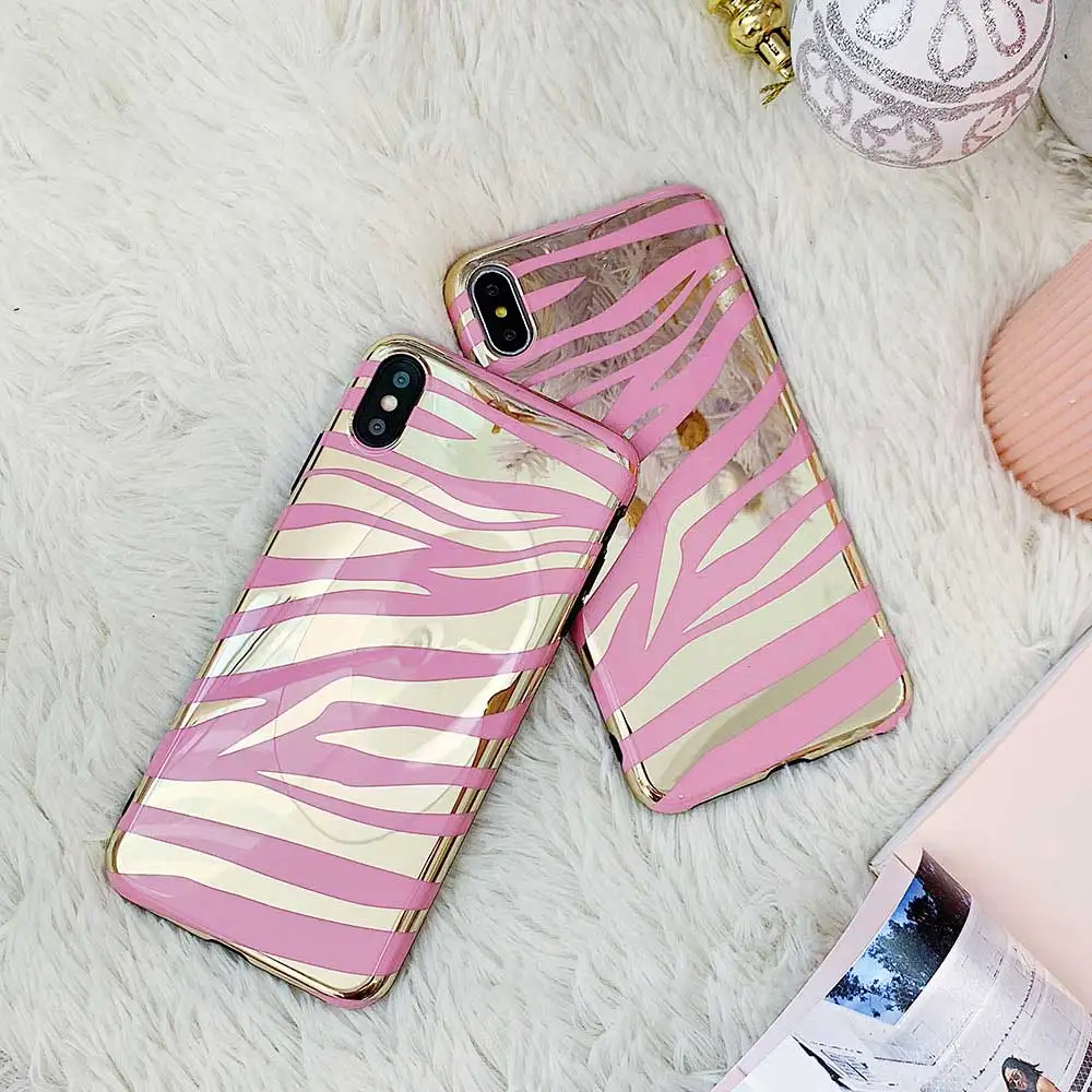 Boucho Zebra Stripes Case For iphone XS MAX XR Colorful Laser Blu-Ray Phone 6 6s 7 8 Plus X Cases Soft Cover |