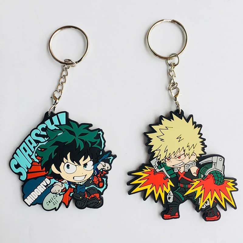Мультфильм мой герой Academy ПВХ брелок мидория Izuku Todoroki Shoto Bakugou кацуки милый смешной кулон брелки для ключей porte clefs
