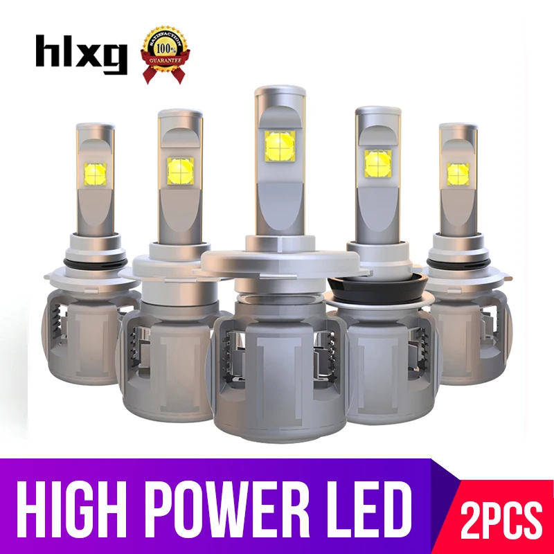 HLXG 2 шт. E70 H4 H8 H11 9005 HB3 9006 D1S D2S H7 комплект светодиодных фар Canbus лампы ETI 70 чипы 6000k 12000LM