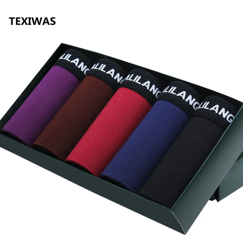 2019 Боксеры 5 шт./лот брендовые Сексуальные трусы больших размеров мужское нижнее