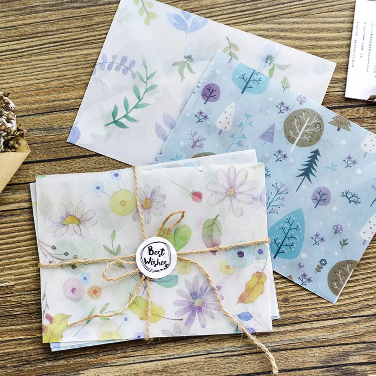 3 конверты/уп оригинальные цветок и серия посвященная природе пергамент Бумага