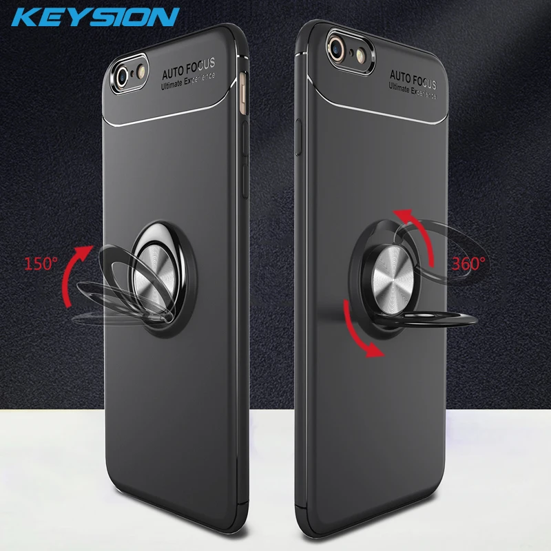 Роскошный чехол KEYSION с кольцом держателем для телефона iPhone 6 6s Plus магнитная