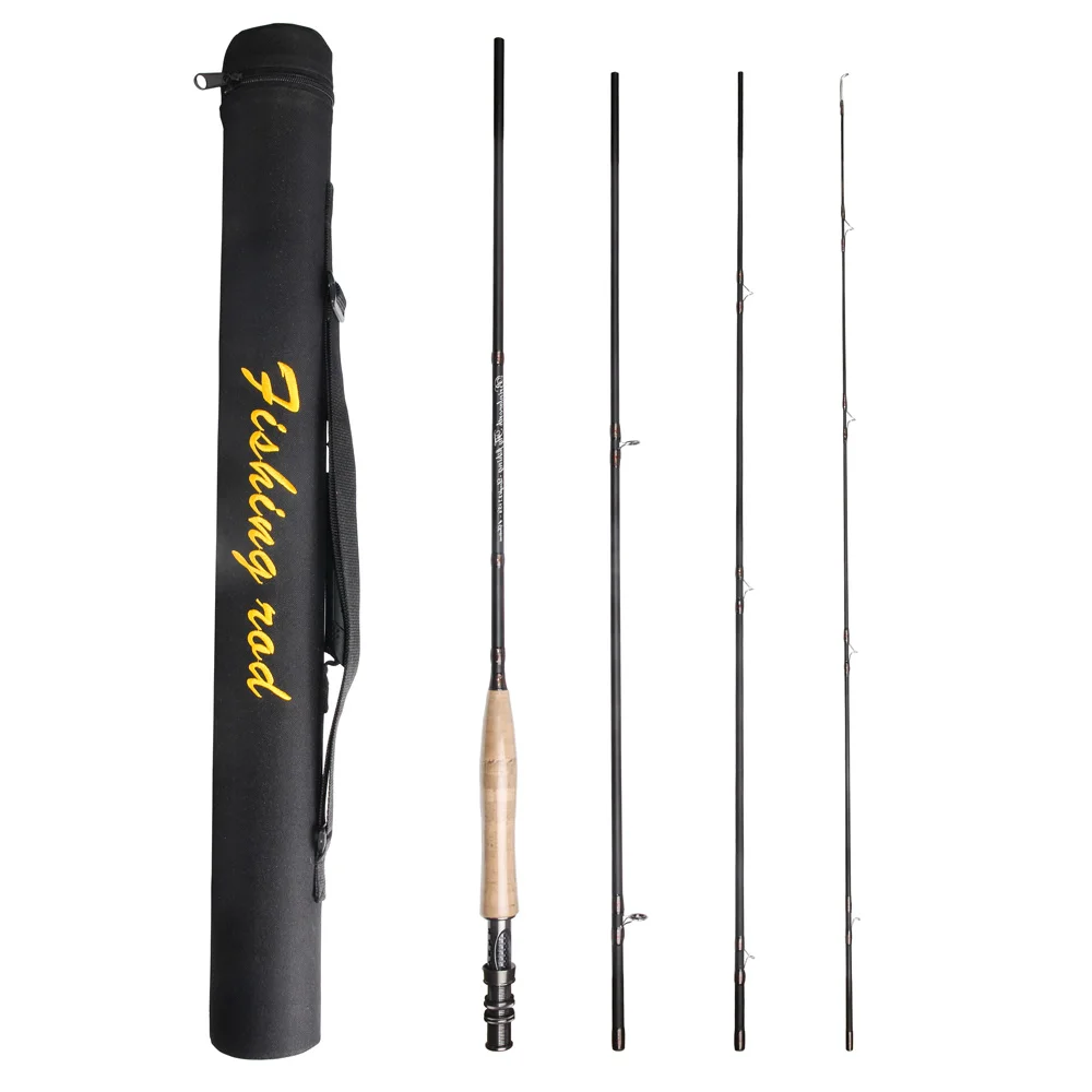 Shaddock Fishing 2,4/2,7 м 3/4/5/6WT 4 секции Fly Rod углеродное волокно быстрое действие Fly Удочка с удочкой чехол
