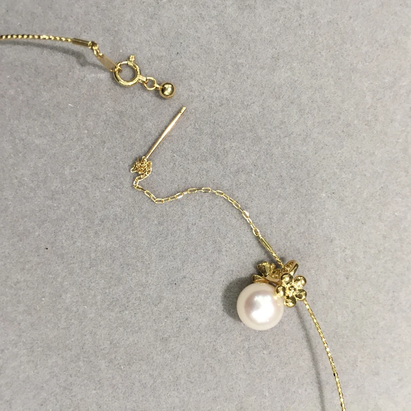 18K Gold Necklace Simple Style Adjustable Size It can match with any pendant or lucky beads Fine Jewelry torques | Украшения и