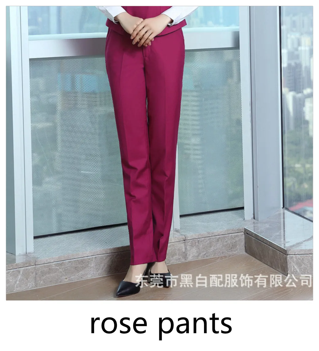 Rose Pants Женский деловой жилет для работы, офисное Женское пальто без рукавов, v-образный вырез, официантка, жилет, костюм, верхняя одежда, каюта - Цвет: Rose Pants