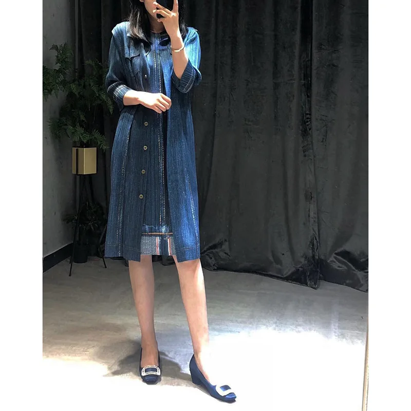 Changpleat 2018 осенние новые женские прямые платья miяка плиссированные Модные