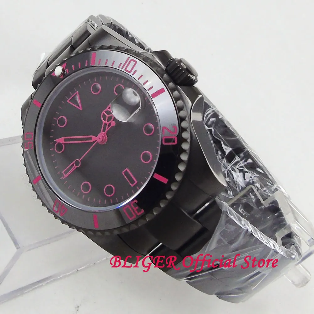 Автоматические Мужские часы Wild 40 мм с поливиниловым покрытием вращающаяся рамка