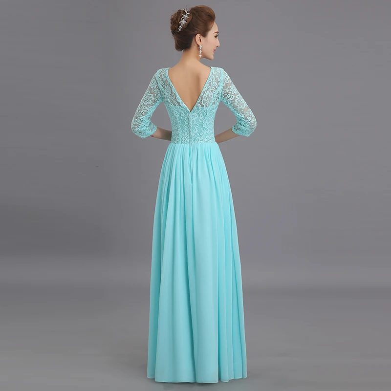 Светильник голубое платье подружки невесты длинное Новое Кружевное шифоновое с