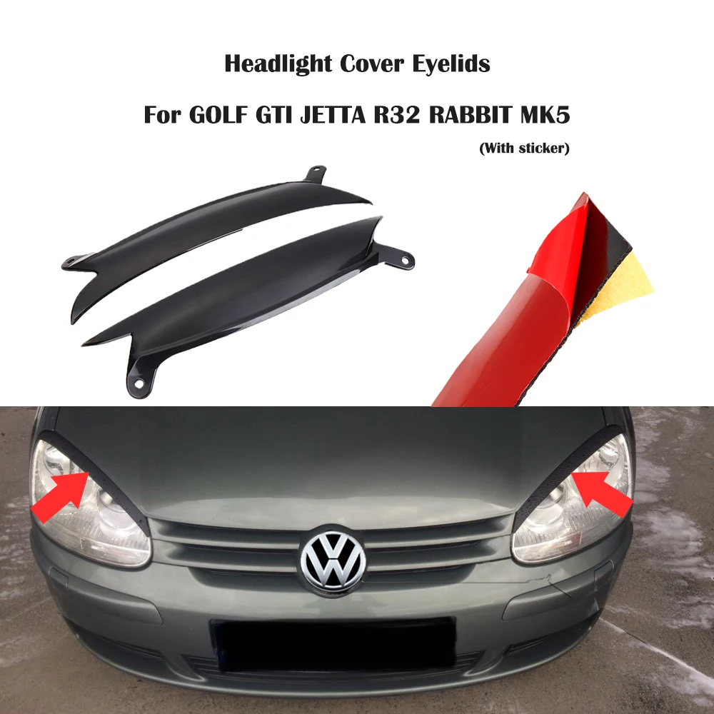 1 пара фар автомобиля крышка веки фары брови для Volkswagen GOLF GTI MK5 JETTA R32 кролик 2006-2009