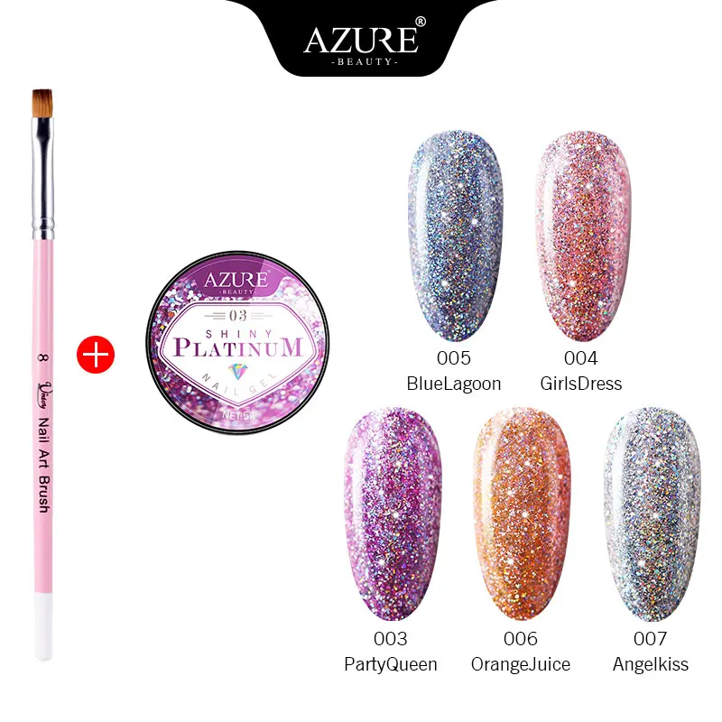 Azure Beauty набор блестящих гель лаков для дизайна ногтей полуперманентный