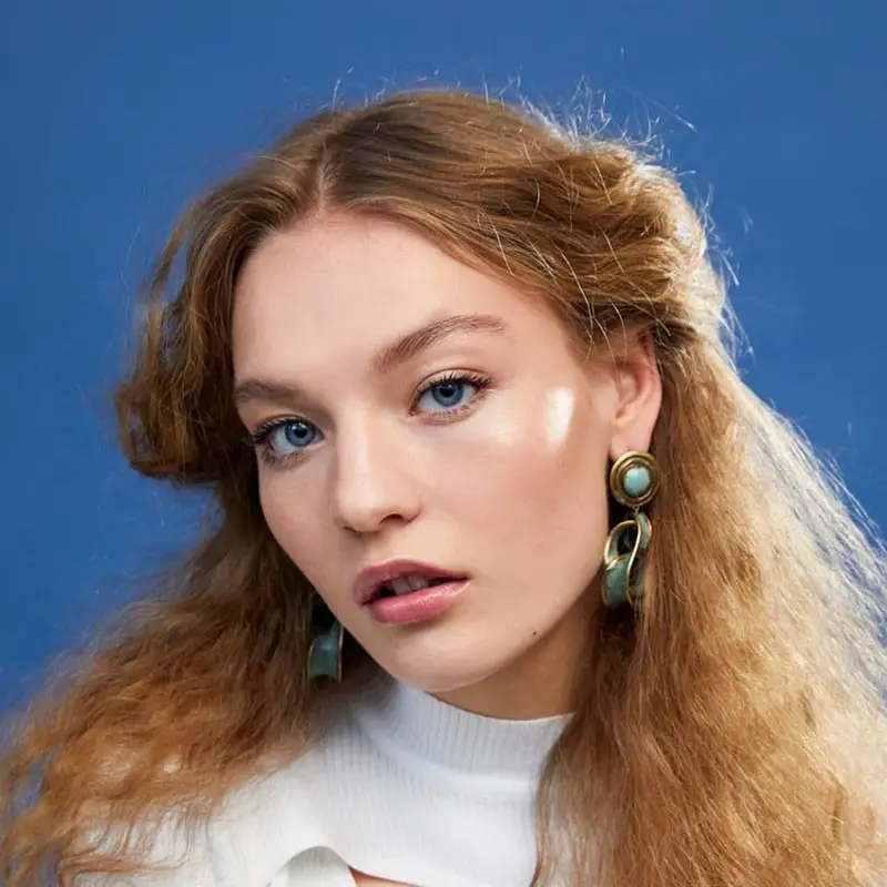 Женские винтажные серьги Girlgo ZA длинные висячие из смолы золотого цвета в стиле