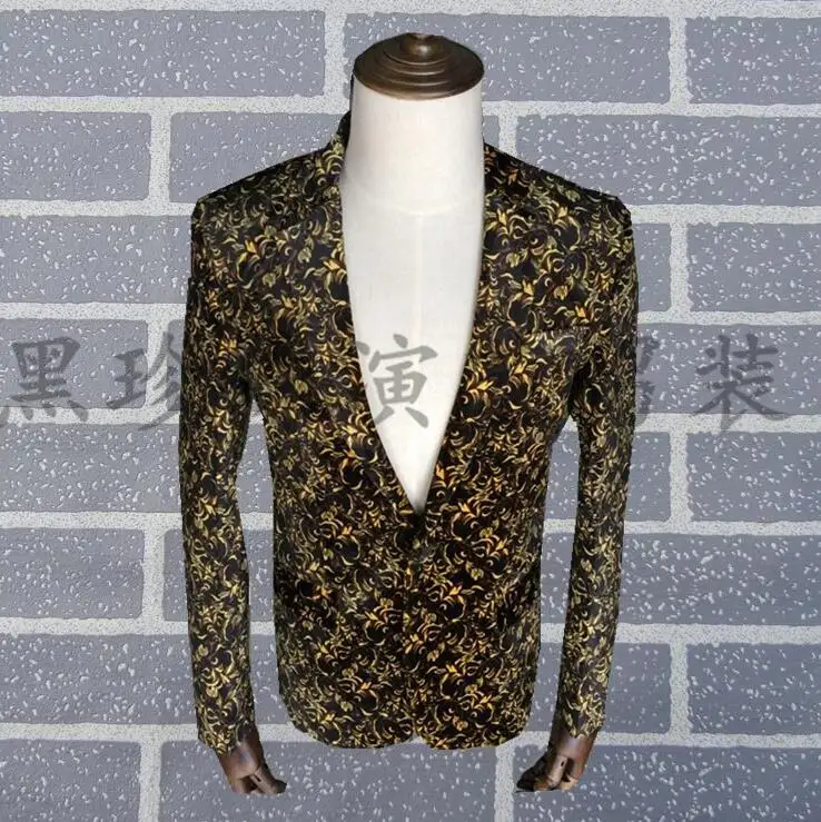 England Personality Printing Men Suits Designs Stage Costumes For Singers Men Blazer Dance Clothes Jacket Star Style Dress Punk