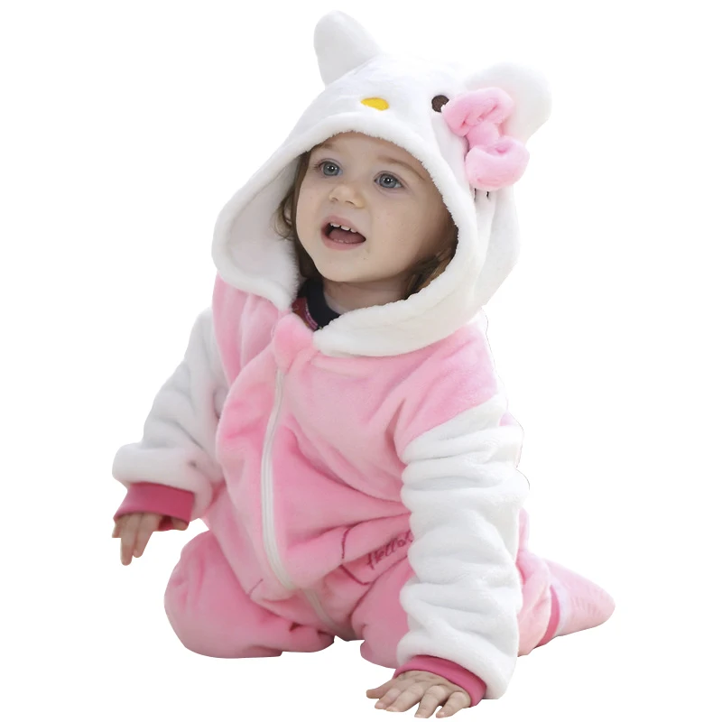SLAIXIU Ropa Bebe/Детский комбинезон с капюшоном и изображением животных для мальчиков и девочек; костюм для новорожденных; детская одежда; комбинезон для малышей - Цвет: PinkKit