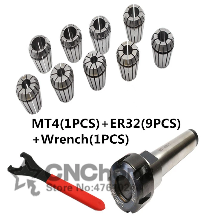 Пружинные зажимы ER32 9 шт. и MT4(m16) 1 гаечный ключ патрон Морзе конус держателя для